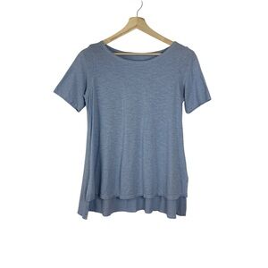 Eileen Fisher Organic Cotton Hemp Calypso Hi Lo Tunic Top Light Blue Small